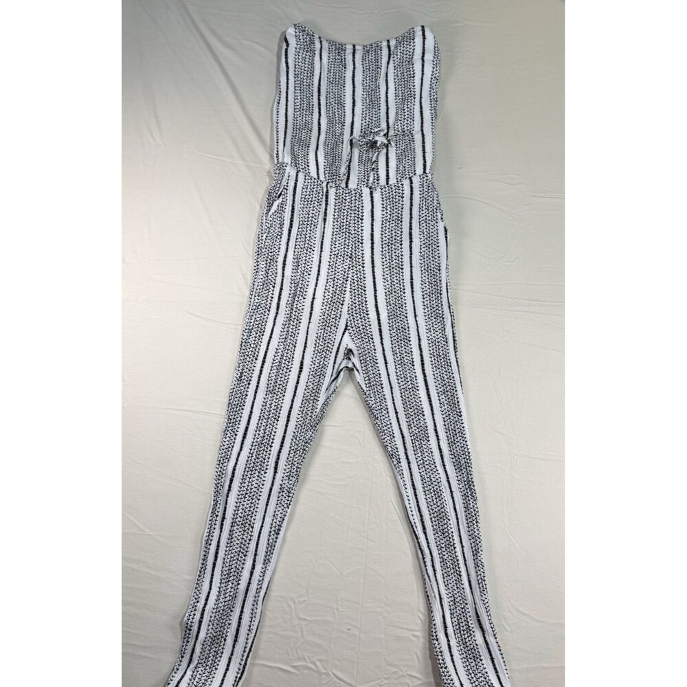Pink Lily Black & White Patterned Halter Jumpsuit – Women’s XS